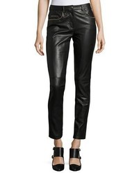 Moschino Boutique Studded Leather Combo Slim Pants