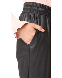 Rebecca Taylor Faux Leather Track Pants