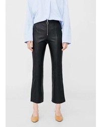 Mango Leather Crop Trousers