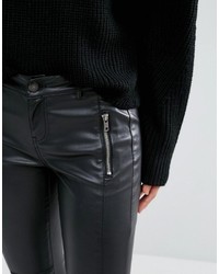 Vero Moda Leather Look Zip Pocket Pant