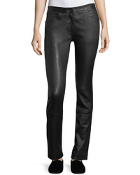 The Row Maddly Leather Straight Leg Pants