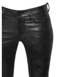 RtA Destroyed Effect Stretch Leather Pants