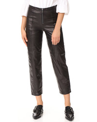 Frame Zip Up Leather Trousers