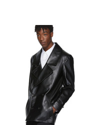 Comme Des Garcons Homme Plus Black Faux Leather Jacket