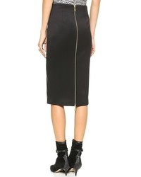 5th Mercer Faux Leather Jersey Skirt
