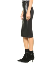 5th Mercer Faux Leather Jersey Skirt