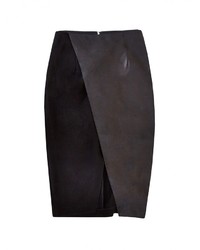 Alice + Olivia Venty Cross Over Pencil Skirt With Leather