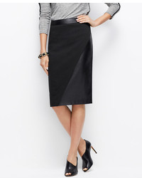 Ann Taylor Faux Leather Paneled Pencil Skirt