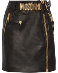 Moschino Belted Leather Mini Skirt