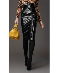 Burberry Patent Leather Pencil Skirt