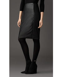 Burberry Stretch Leather Pencil Skirt