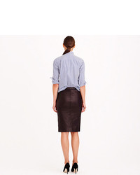 J.Crew Collection Asymmetrical Leather Zip Pencil Skirt