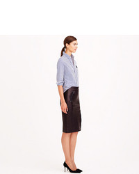 J.Crew Collection Asymmetrical Leather Zip Pencil Skirt