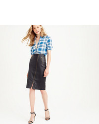 J.Crew Collection Leather Motorcycle Pencil Skirt