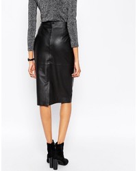 Asos Collection Midi Pencil Skirt In Leather