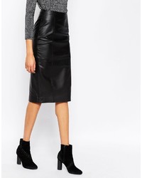 Asos Collection Midi Pencil Skirt In Leather
