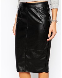 Asos Collection Pencil Skirt In Leather Look