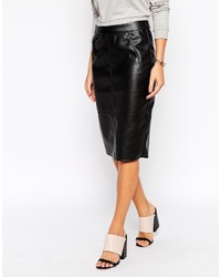 Asos Collection Pencil Skirt In Leather Look