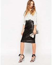 Asos Collection Utility D Ring Belt Leather Pencil Skirt
