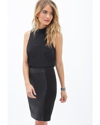 Forever 21 Contemporary Faux Leather Paneled Skirt