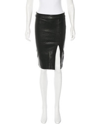Frame Denim Leather Pencil Skirt