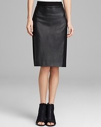 DKNY Leather Front Pencil Skirt
