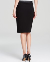 Bloomingdale's Dylan Gray Leather Front Pencil Skirt