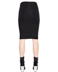 McQ by Alexander McQueen Faux Leather Jersey Pencil Skirt