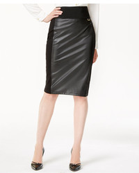 Calvin Klein Faux Leather Panel Pencil Skirt