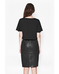 French Connection Cali Leather Pencil Skirt
