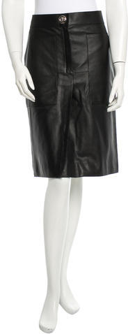 Hermes Herms Leather Skirt, $875 | TheRealReal | Lookastic