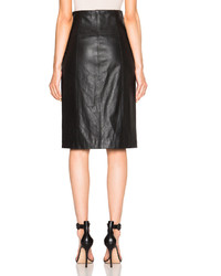 Tibi High Waist Leather Skirt