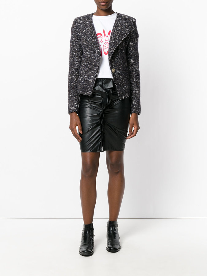 Isabel Isabel Marant Toile Leather Look Ruched Skirt, $265 | farfetch.com | Lookastic