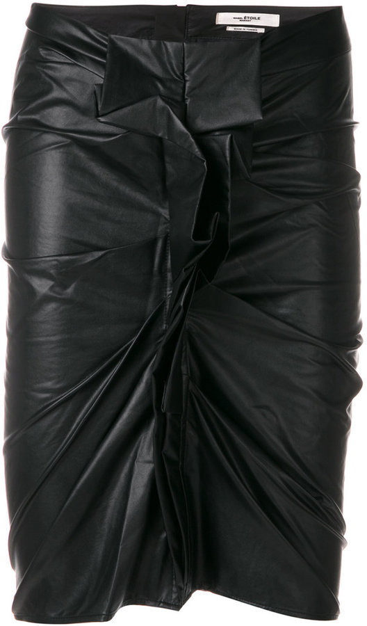 Prøve skyskraber antydning Etoile Isabel Marant Isabel Marant Toile Leather Look Ruched Skirt, $265 |  farfetch.com | Lookastic