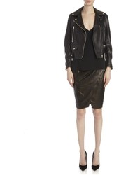 L'Agence Karen Leather Skirt