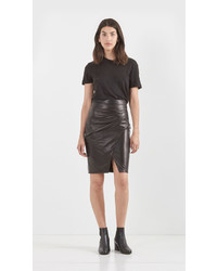 L'Agence Karen Leather Skirt