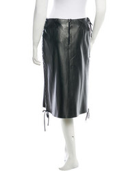 Dolce & Gabbana Leather A Line Skirt