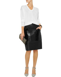 Alexander Wang Leather And Croc Effect Pencil Skirt
