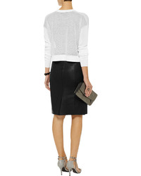 Alexander Wang Leather And Croc Effect Pencil Skirt