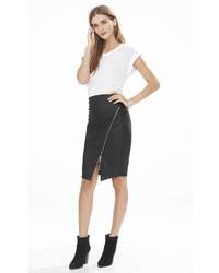 Express Leather Asymmetrical Pencil Skirt