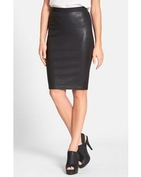 Eileen Fisher Leather Front Pencil Skirt