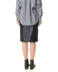 Tibi Leather High Waisted Skirt