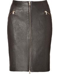 J Brand Leather Maxine Skirt In Black