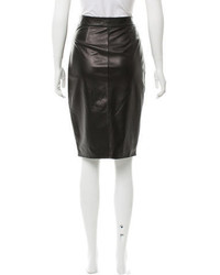 L'Agence Leather Pencil Skirt