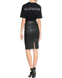 Fausto Puglisi Leather Pencil Skirt