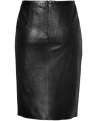 Paule Ka Leather Pencil Skirt