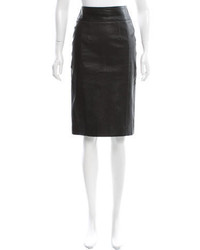 Burberry Leather Pencil Skirt