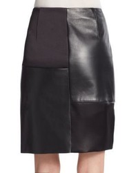 Drome Leather Satin Block Skirt