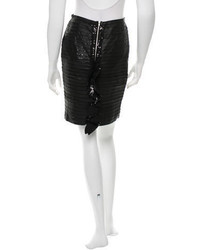 Sachin + Babi Leather Sequin Trimmed Skirt