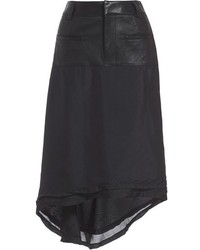 Haider Ackermann Leather Stretch Cotton Asymmetrical Skirt